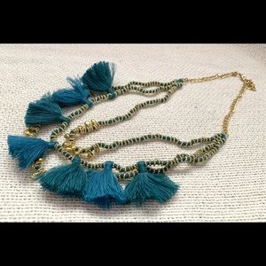 Bluma Tassel Necklace in Lagoon
